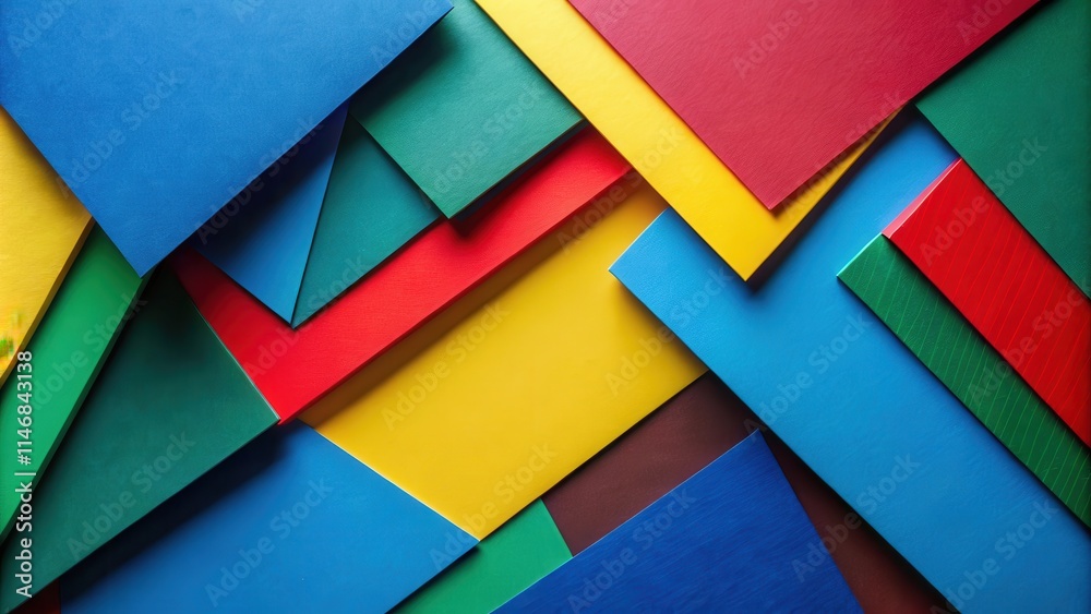 Leinwandbilder abstract geometric composition of vibrant colored paper overlapping in an angular pattern