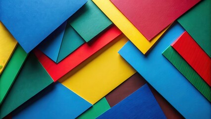 Fototapeta premium Abstract Geometric Composition of Vibrant Colored Paper Overlapping in an Angular Pattern