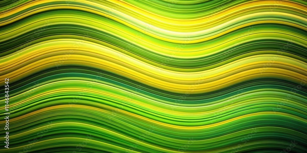 Poster abstract background of flowing green and yellow lines