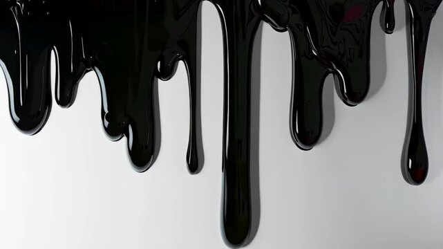 Dark paint dripping over white background