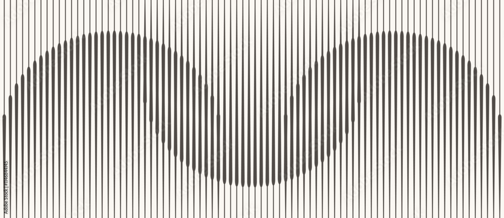Poster Abstract art geometric background with vertical lines. Optical illusion with waves and transition.