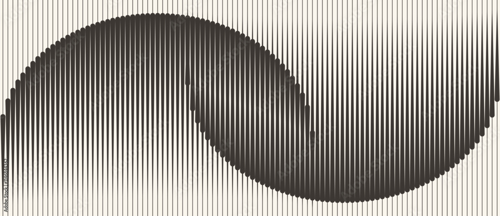 Leinwandbilder abstract art geometric background with vertical lines. optical illusion with waves and transition.