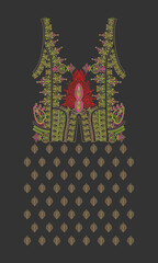 Indian Embroidery Neck and Border Design, Pattern, Patch, Embroidery Designs, Women Shirt Designs, Embroidery Allover Designs Embroidery Illustration, for Textile Clothing Design Manual artwork