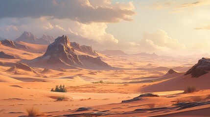 Naklejka premium Desert dunes crafting waves of beige and deep brown tones to capture sunlight s effect