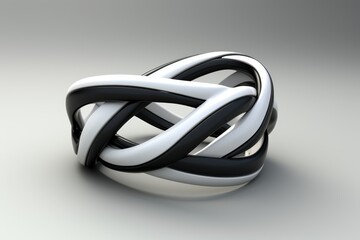 Minimalist black and white mobius ring illustration  a symbol of infinity and continuity