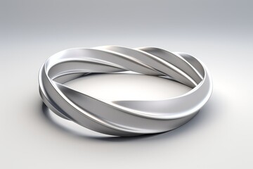 Naklejka premium Minimalist black and white mobius ring illustration conveying infinity and endless surface