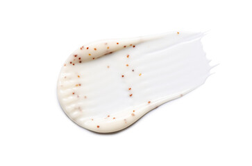 A sample of a cosmetic body care scrub. Isolated on a white background