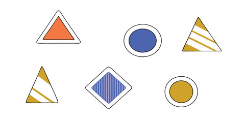 Different set of geometric shapes. Memphis design retro elements. Collection trendy halftone geometric shapes. trends designs and vintage graphics design element collection. vector file easily used.