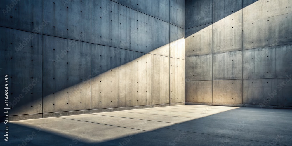 Poster a ray of sunlight illuminates the otherwise shadowed interior of a concrete structure, casting a sta