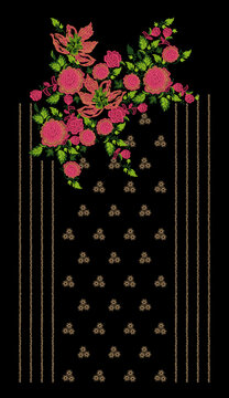 Indian Embroidery Neck and Border Design, Pattern, Patch, Embroidery Designs, Women Shirt Designs, Embroidery Allover Designs Embroidery Illustration, for Textile Clothing Design Manual artwork