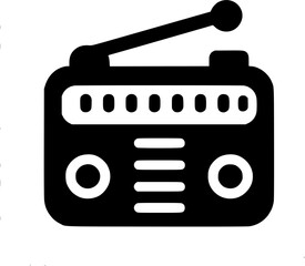 radio icon vector, solid logo, pictogram isolated on white, pixel sign, symbol, vector, art