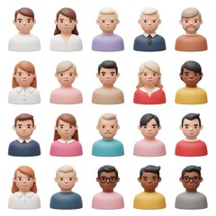 People user 3D icon isolated on white background