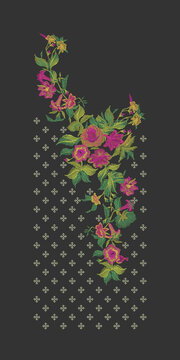 Indian Embroidery Neck and Border Design, Pattern, Patch, Embroidery Designs, Women Shirt Designs, Embroidery Allover Designs Embroidery Illustration, for Textile Clothing Design Manual artwork