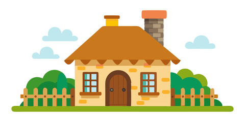 Fototapeta premium Cozy Cottage Vector Art with Charming Details
