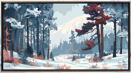 Winter Wonderland: Lush Dense Forest Vertical View