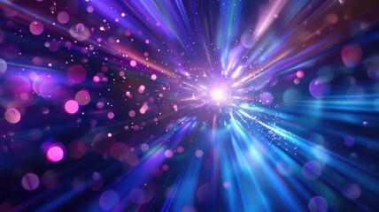 Obraz premium Laser beam effect explode with sparkling shine and emit wonderful light on background convey sense of energy move in straight explosion on space perfect for fantasy science or magic fictional. AIG53.