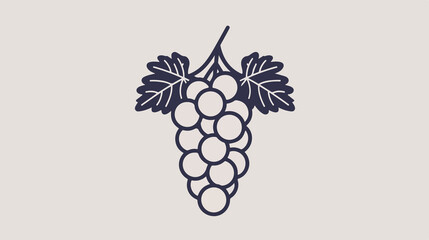Elegant Grape Vine Line Icon Vector Illustration for Designs