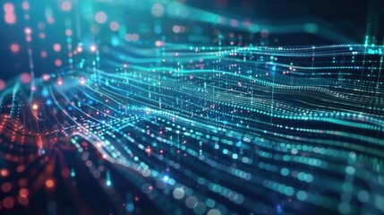 Abstract Digital Waveform: A Symphony of Data and Light