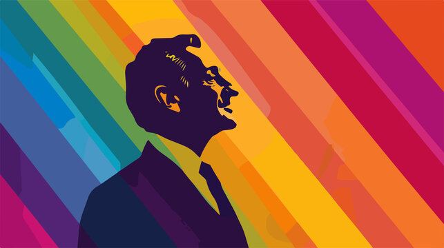 Harvey Milk Day Banner on Rainbow Flag Background Flat Design