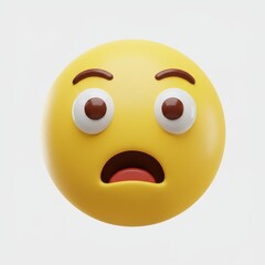 Fototapeta premium Emoji is surprised and scared 3D Icon isolated on white background
