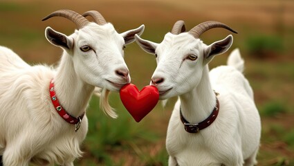 Obraz premium two goat love scene