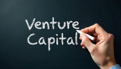 Fototapeta premium Hand holding white chalk writing 