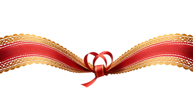 Abstract red and golden color combination ribbon for your creative project.