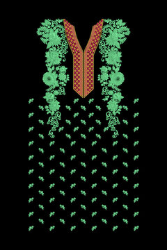 Indian Embroidery Neck and Border Design, Pattern, Patch, Embroidery Designs, Women Shirt Designs, Embroidery Allover Designs Embroidery Illustration, for Textile Clothing Design Manual artwork