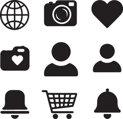 social icon set vector on white