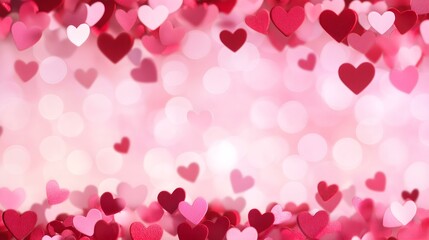Obraz premium A beautiful backdrop filled with heart shapes and vibrant colors, creating a romantic and whimsical atmosphere, perfect for love-themed projects.