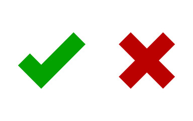 Colored thick true and false icons