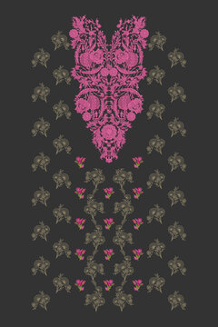Indian Embroidery Neck and Border Design, Pattern, Patch, Embroidery Designs, Women Shirt Designs, Embroidery Allover Designs Embroidery Illustration, for Textile Clothing Design Manual artwork