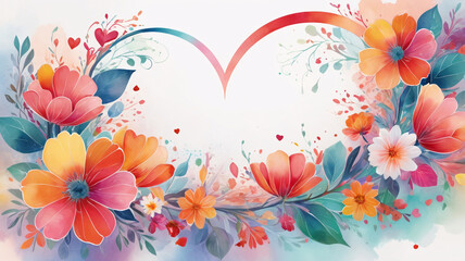 Fototapeta premium Watercolor Floral Background