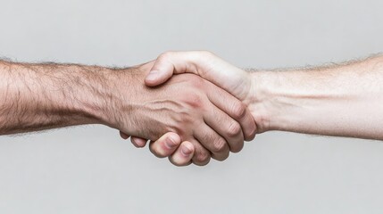 Fototapeta premium Two men shaking hands, close-up. (2)
