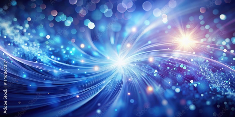 Poster Abstract Blue and White Light Streaks Converging on a Bright Spot in a Bokeh Background