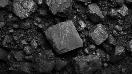 Dark Grey Coal Rocks Close Up Texture