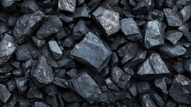 Dark Grey Coal Rocks Pile Texture Background