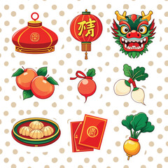 chiness new year festival element illustration