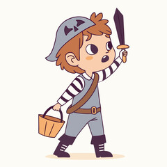 Halloween kid disguised costume isolated






