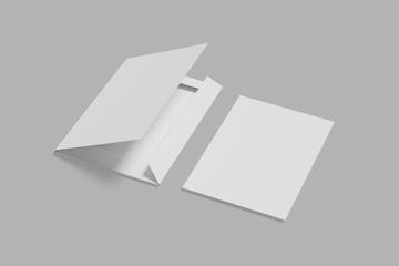 A4 Size Pocket Folder Mockup Isolated