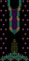 Indian Embroidery Neck and Border Design, Pattern, Patch, Embroidery Designs, Women Shirt Designs, Embroidery Allover Designs Embroidery Illustration, for Textile Clothing Design Manual artwork