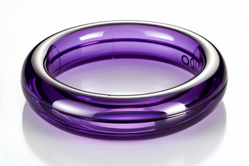A glossy purple bangle, showcasing a modern, minimalist design for fashion or decor.