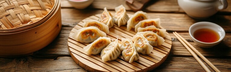 Traditional Dim Sum with Bamboo Steamers