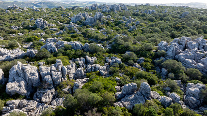vista aérea de la sierra de la Utrera en la provincia de Málaga, España
