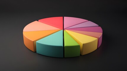 Obraz premium colourful_pie_chart_2D_high_detail