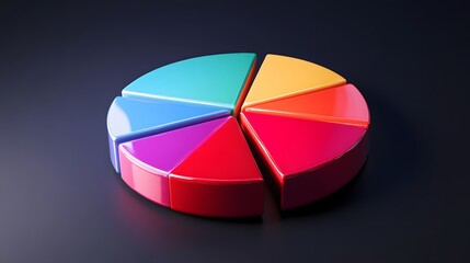 Obraz premium colourful_pie_chart_2D_high_detail