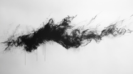 Fototapeta premium Abstract Black Ink Swirl on White Background