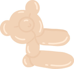 cute balloon sculptor of bear shape illustration on transparency background