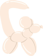 cute balloon sculptor of dog shape illustration on transparency background