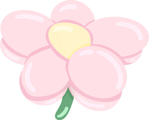 cute balloon sculptor of flower  shape illustration on transparency background